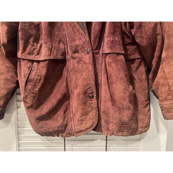 VTG Adventure Bound Suede Western Thinsulate Navajo Aztec Tribal Hooded Jacket - Picture 4 of 11